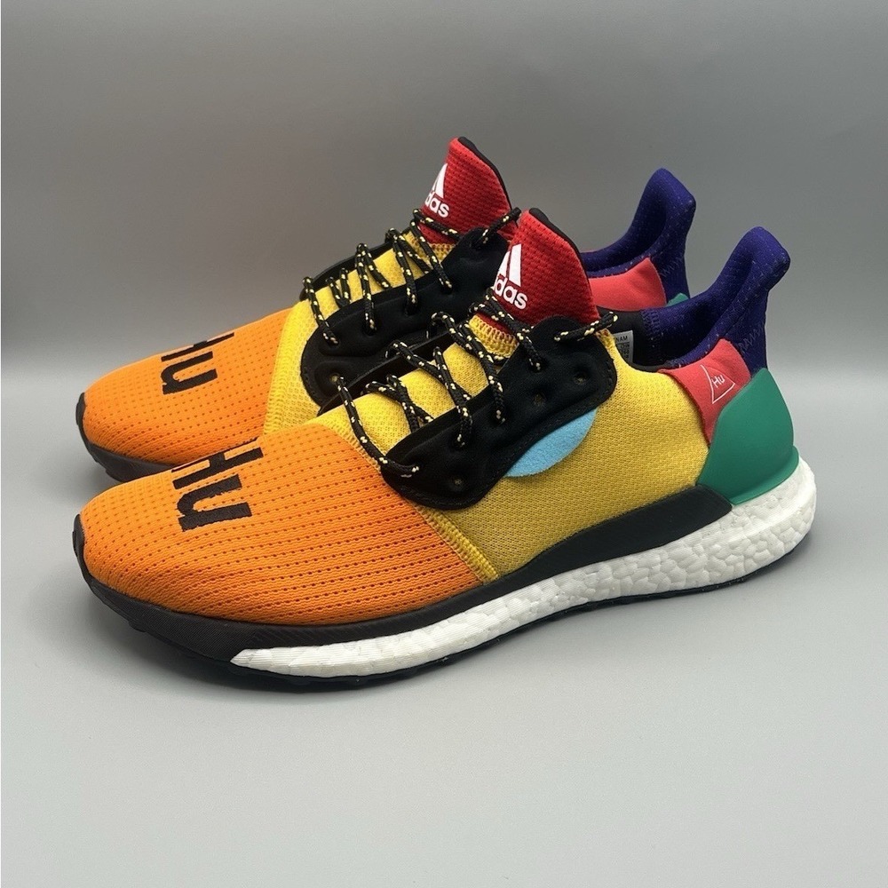 Adidas x Pharrell Human Race Multicolor Running Shoes - Men's Size 8.5 USED - Picture 2 of 8